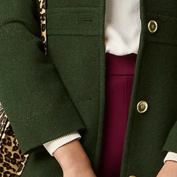 J.Crew Day Lady Coat Pine Green Wool Blend Tailored Midi NWT Size 12 *Sold Out* - Picture 6 of 13